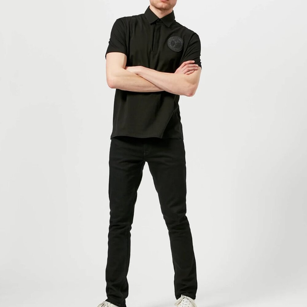 NWT$450 Versace Collection Embroidered Round LOGO 3 Button Polo Shirt - Picture 6 of 15